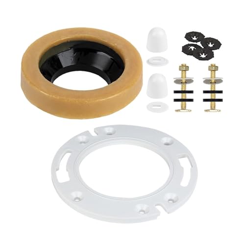 Toilettenflansch-Befestigungsschrauben Butterwachsring ， Toiletteninstallationsschraubenzubehör ， Paket Sanitärarmaturen(Colored) von CUDVOLHTU