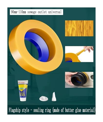 Toilettenflansch-Dichtungsring, geruchsdichte, verdickte Unterlegscheibe, erweitertes universelles Anti-Leck-Toiletten-Komplettset(Seven generation 03) von CUDVOLHTU