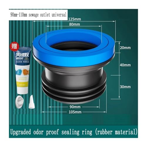 Toilettenflansch-Dichtungsring, geruchsdichte, verdickte Unterlegscheibe, erweitertes universelles Anti-Leck-Toiletten-Komplettset(Six generation 03) von CUDVOLHTU