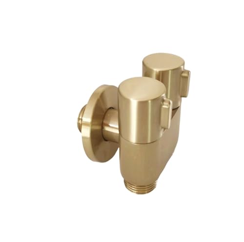 Zweiwege-Bidethahn aus gebürstetem Gold, Toiletten-Bidet-Duschkopf zur Selbstreinigung(Valve) von CUDVOLHTU