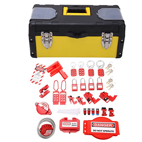 Elektrisches Lockout-Tagout-Kit, Professionelles Schaltungssicherheits-Vorhängeschlösser-Set mit Werkzeugkasten, Hochtemperaturbeständige Lockout-Tagout-Kits, Loto-Tags-Lockout-Set für Elektrische Ver von CUEI