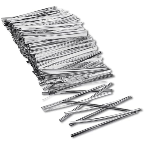 CUEMOON 1600 Stück Twist Ties, 10cm Metallischen Bindebaender Verschluss Für Tüten Geschenktüten Bodenbeutel Verschlussklammern Tütenclips Plätzchen Für Bäckerei Süßigkeitentüten von CUEMOON