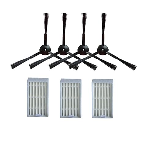CUGBHSEGP 6 STÜCKE Schwamm-Hepa-Filter 4 STÜCKE Seitenbürste Roboter-Staubsaugerteile, Kompatibel Mit Ilife, V55 V50 V5 V5s V3 V3s V50 Pro X5 Staubsaugerkartusche(4side Brush 3hepa) von CUGBHSEGP