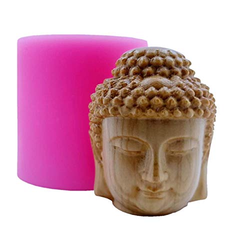 CUICUI Mini Buddha Kopf Seife Kerze Silikonform Kerze Wachsformen Dekorieren Gipsharz Epoxidhandwerk Silikonform von CUICUI