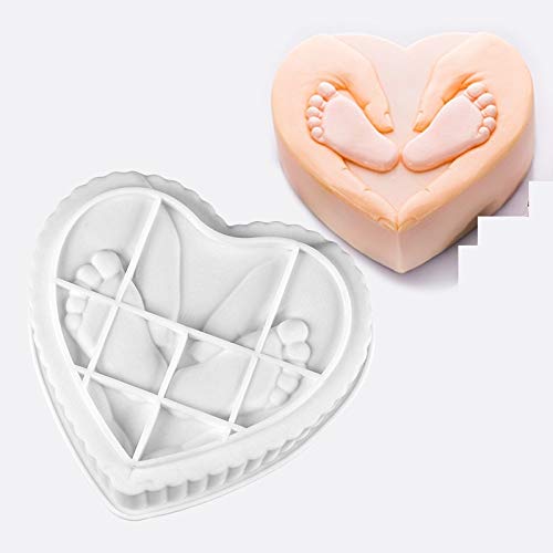 CUICUI Silikonform Herzform Baby Füße Kuchen Design Pan Mousse Form Backen Dekorationswerkzeuge Zubehör von CUICUI