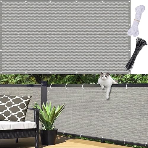 Balkonverkleidung 50 x 150 cm, 96% Privatsphäre, Windschutz Staubschutz Wetterfest, Beständig, Anti-Uv, Balkon Sichtschutz Balkonbespannung, mit Ösen Kordel für Garten, Hellgrau Balkonverkleidung 50 x 150 cm, 96% Privatsphäre, Windschutz Staubschutz Wetterfest, Beständig, Anti-Uv, Balkon Sichtschutz Balkonbespannung, mit Ösen Kordel für Garten, Hellgrau von CUIMEI