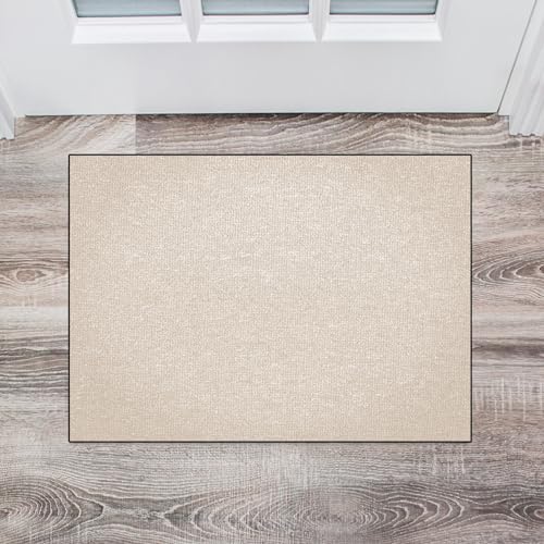 CUIMEI Teppich Läufer 70 x 400 cm rutschfest Wasserdicht Waschbar Sauberlaufmatte Mit Muster für Küche Flur Wohnraum, Creme Farben von CUIMEI