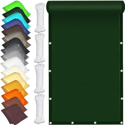 Markise Balkon Ohne Bohren 250 x 225 cm Premium PES Nach Mass, Faltbar Wasserabweisend Imprägniert Winterfest, Beschattungsnetz mit Ösen Und Seil, für Terrasse Garten, Dunkelgrün Markise Balkon Ohne Bohren 250 x 225 cm Premium PES Nach Mass, Faltbar Wasserabweisend Imprägniert Winterfest, Beschattungsnetz mit Ösen Und Seil, für Terrasse Garten, Dunkelgrün von CUIMEI