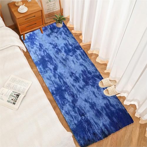 Shaggy Teppich 45 x 100 cm, Hohe Flordichte Angenehm Weich, Pflegeleicht Polyester, Hochflor, Anti-Rutsch-Rückseite, Flauschiger Moderner Teppich, Dunkelblau Shaggy Teppich 45 x 100 cm, Hohe Flordichte Angenehm Weich, Pflegeleicht Polyester, Hochflor, Anti-Rutsch-Rückseite, Flauschiger Moderner Teppich, Dunkelblau von CUIMEI