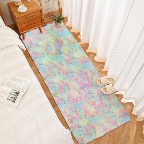 Shaggy Teppich 50 x 75 cm, Hohe Flordichte Angenehm Weich, Pflegeleicht Polyester, Hochflor, Anti-Rutsch-Rückseite, Flauschiger Moderner Teppich, Mehrfarbig von CUIMEI