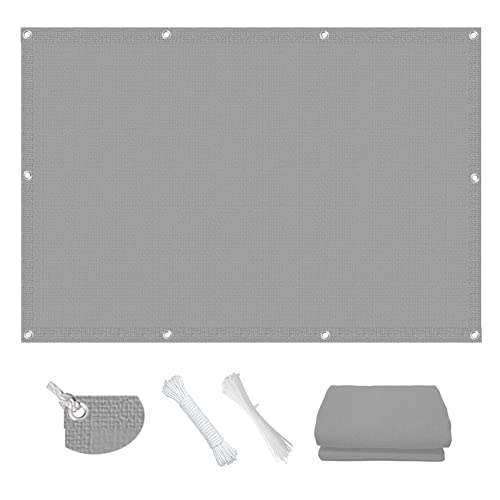 Sichtschutz Garten 1.2 x 1.2 m UV-Schutz 85% Segel Baldachin 1 × 5 m Seile für Außenbereich,Garten, Grau von CUIMEI