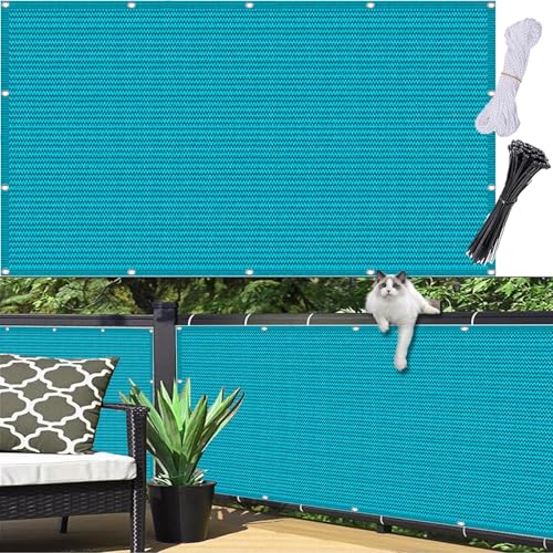 Sichtschutz für Balkon 65 x 525 cm, Windfest, Wetterbeständiges Und Pflegeleichtes, Schnelltrocknend, Balkonsichtschutz Sichtschutz, mit Kabelbinder für Garten, Blau Sichtschutz für Balkon 65 x 525 cm, Windfest, Wetterbeständiges Und Pflegeleichtes, Schnelltrocknend, Balkonsichtschutz Sichtschutz, mit Kabelbinder für Garten, Blau von CUIMEI