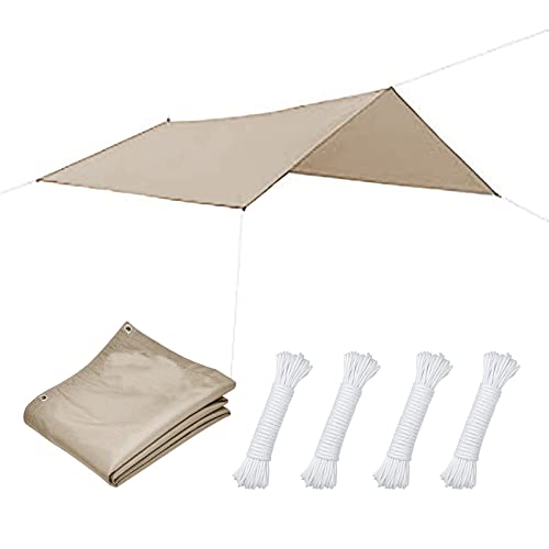 Sonnenschutz Sunsegel 2 x 2 m Wasserdicht 98% UV Schutz Sun Segel Sonnensegel Rechter Winkel mit Ösen und Befestigungsseile für Außenbereich,Garten, Taupe von CUIMEI