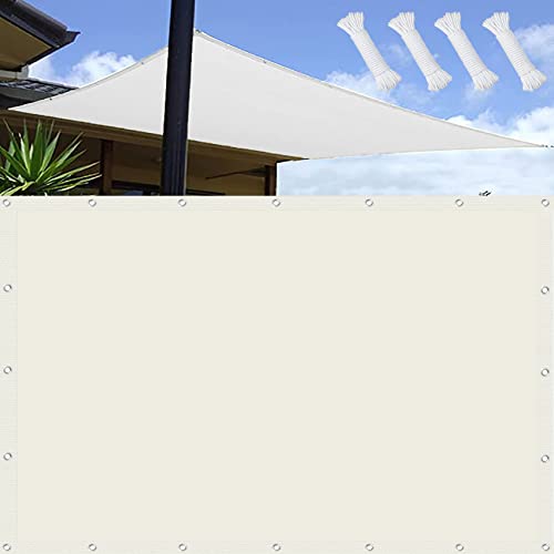 Sonnenschutz Windschutz 2 x 2.5 m wasserabweisend windabweisend Reißfest Sunsegel Rechteckig 4 × 1.5 m Seile für Außenbereich,Garten, Weiß von CUIMEI