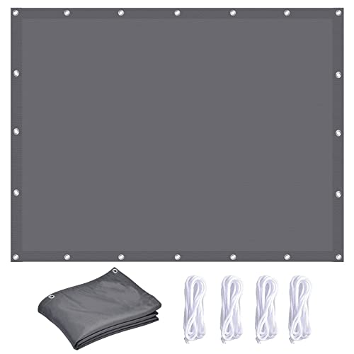 Sonnensegel Rechteck 1.8 x 1.8 m Wasserdicht 98% UV Schutz Sonnensegel Quadrat 4 × 1.5 m Seile für Balkon Garten Terrasse, Dunkelgrau von CUIMEI