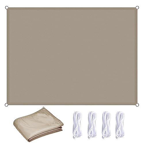 Sonnensegel Rechteckig 1 x 2.6 m Sonnenschutz Windschutz UV Schutz Sichtschutz Windschutz Tarp 4 × 1.5 m Seile für Garten Terrasse Camping, Taupe von CUIMEI