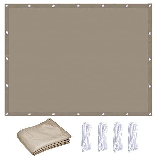 Sonnensegel Segel Baldachin 3.5 x 6 m Wasserdicht 98% UV Schutz Sonnensegel Rechteckig Wasserdicht mit Ösen und Befestigungsseile für Balkon Garten Terrasse, Taupe von CUIMEI