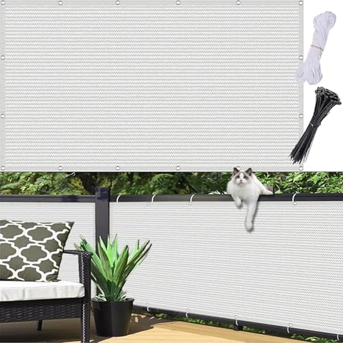 Sonnensegel Wetterfest 0.35 x 8.5 m, Meterware, Sonnenschutz Atmungsaktiv Sichtschutz, Leicht Transparent, Balkon Bespannung Atmungsaktiv, mit Kabelbinder für Garten, Weiß Sonnensegel Wetterfest 0.35 x 8.5 m, Meterware, Sonnenschutz Atmungsaktiv Sichtschutz, Leicht Transparent, Balkon Bespannung Atmungsaktiv, mit Kabelbinder für Garten, Weiß von CUIMEI