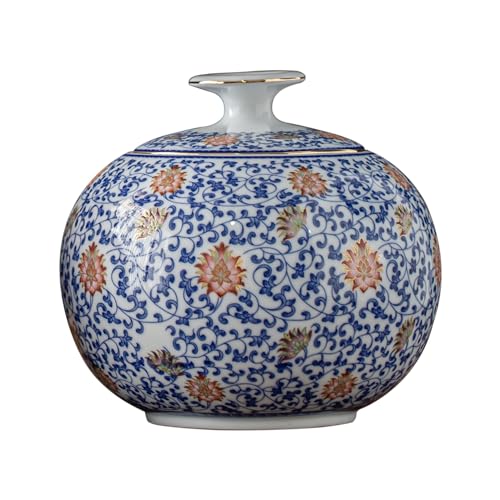 CUISGOR Teebox Tee-Aufbewahrungsbehälter Keramik lose Vase Leere Vase Versiegelte Vase Groß Blau Und Weiß Retro Tee Lagerung Vase Chinesischen Tee Behälter (A,L) von CUISGOR