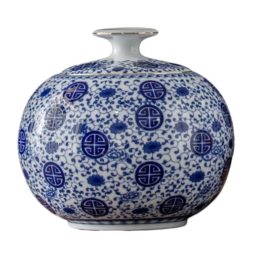 CUISGOR Teebox Tee-Aufbewahrungsbehälter Keramik lose Vase Leere Vase Versiegelte Vase Groß Blau und Weiß Retro Tee Lagerung Vase Chinesische Tee-Behälter (B,M) von CUISGOR