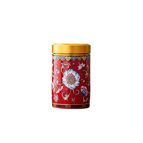 CUISGOR Teedose Emaille-Teedose, Keramikdose, kleine versiegelte Beauty-Lippenstiftdose, Puderdose, tragbare Dose Teedose(A) von CUISGOR