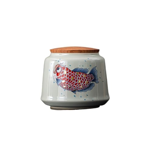 CUISGOR Teedose Palisanderdeckel Keramik Kleine Teedose Kleine Teeverpackung Versiegelte Tragbare Teeaufbewahrung Pulverdose Teedose(B) von CUISGOR