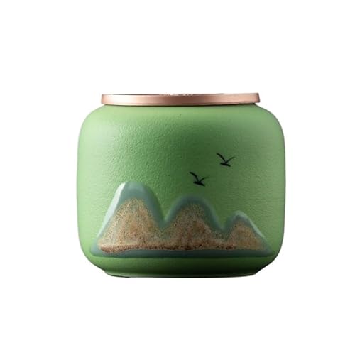 CUISGOR Teedose Wanli Jiangshan Tragbare Teedose Keramik Versiegelte Dose Rot Und Weiß Longjing Teedose Teedose(C) von CUISGOR