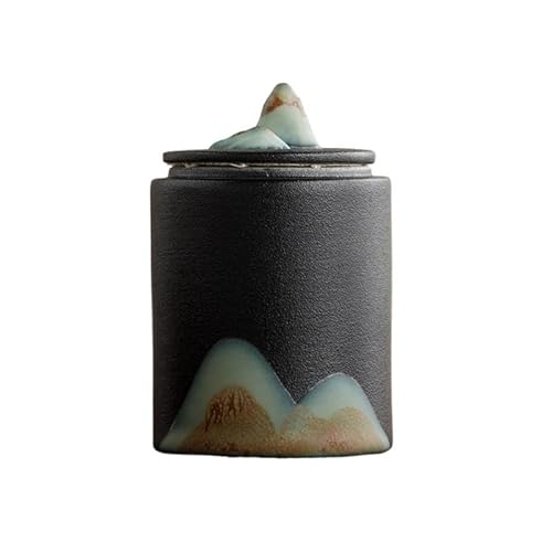 CUISGOR Teedose Yuanshan Tragbares Keramik-Versiegelungsgefäß, kleine handbemalte rot-weiße Longjing-Teedose Teedose CUISGOR Teedose Yuanshan Tragbares Keramik-Versiegelungsgefäß, kleine handbemalte rot-weiße Longjing-Teedose Teedose von CUISGOR