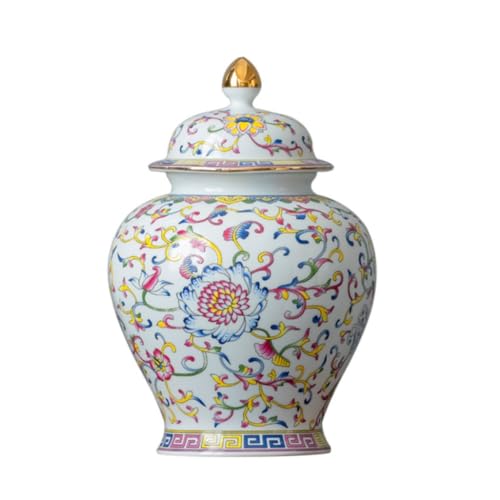 Teedose Emaille farbige Keramik Teedosen Lagerdosen Versiegelte Gläser Süßigkeiten, Nüsse, Kaffee, Gerste versiegelt Gläser Chinesische Ornamente Teebehälter(B-s) von CUISGOR
