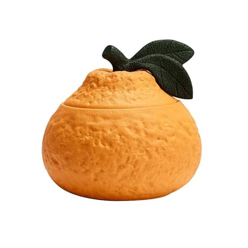 Teedose Gute Glück Orange Tee Können Chinesische Keramik Kleine Versiegelt Pu'er Schwarz Und Grün Teedose(A) von CUISGOR