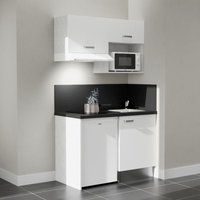 Kochnischen K02L-PT - 120 cm mit Arbeitsplatte und spüle - Weiße Front - strukturierte schwarze Arbeitsplatte - Edelstahl-Spüle - Kredenzen ja Kochnischen K02L-PT - 120 cm mit Arbeitsplatte und spüle - Weiße Front - strukturierte schwarze Arbeitsplatte - Edelstahl-Spüle - Kredenzen ja von CUISIBANE