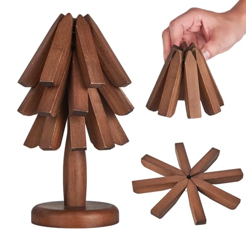 Topfuntersetzer-Set aus Bambus: 3-teiliges Trivet-Baum-Set, Tischunterlagen für heiße Töpfe, Pfannen und Teekessel Topfuntersetzer-Set aus Bambus: 3-teiliges Trivet-Baum-Set, Tischunterlagen für heiße Töpfe, Pfannen und Teekessel von CUIYKAI