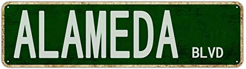CUIYMXSC Alameda Boulevard Vintage-Poster und Drucke, Straßenname, Blechschild, Wandkunst, Metallschild für 40,6 x 10,2 cm CUIYMXSC Alameda Boulevard Vintage-Poster und Drucke, Straßenname, Blechschild, Wandkunst, Metallschild für 40,6 x 10,2 cm von CUIYMXSC