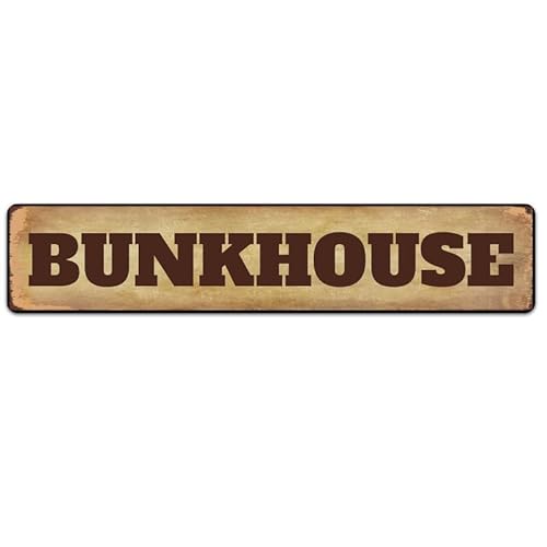 CUIYMXSC Bunkhouse Aluminium-Metallschild, rustikales Blechschild, Retro-Wanddekoration, 40,6 x 10,2 cm von CUIYMXSC