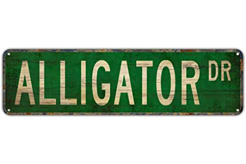 CUIYMXSC Metallschild Aligator Dr. Vintage Schilder, Retro-Blechschilder, Kunstschild, Aluminiumschild für Schlafzimmer, Küche, Garten, Wand, Bar, Club, Kaffee, Hängeschild, Heimdekoration, 10,2 x von CUIYMXSC