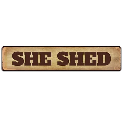 CUIYMXSC She Shed Aluminium-Metallschild, rustikales Blechschild, Retro-Wanddekoration, 40,6 x 10,2 cm von CUIYMXSC