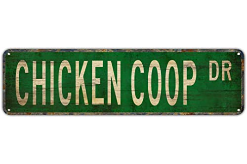 CUIYMXSC Vintage Decor Wandschilder Hühnerstall Schild Hühnerstall Geschenk Hühnerstall Dekor Blechschild Wanddekoration 40,6 x 10,2 cm von CUIYMXSC