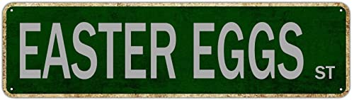 Ostereier Straßenschild Home Room Decoration Retro Avenue Schild Outdoor Dekoration Vintage Poster Dekorative Plakette Wandkunst Straße Blechschild für Mann Höhle Bar Pub Cafe Home Wall Decor 40,6 x Ostereier Straßenschild Home Room Decoration Retro Avenue Schild Outdoor Dekoration Vintage Poster Dekorative Plakette Wandkunst Straße Blechschild für Mann Höhle Bar Pub Cafe Home Wall Decor 40,6 x von CUIYMXSC
