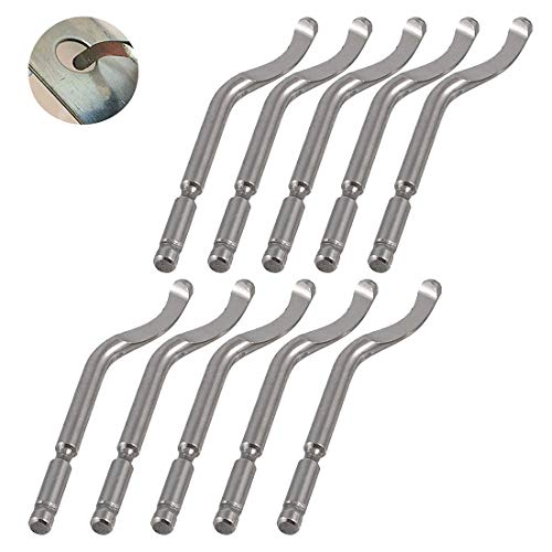 Entgrater Klingen CUKCIC Hand Entgratwerkzeug Set 10 Stück BS1018 Entgrater Klingen für Metall Handkantentrimmer für Stahl Aluminium Kupfer Kunststoff Edelstahl von CUKCIC