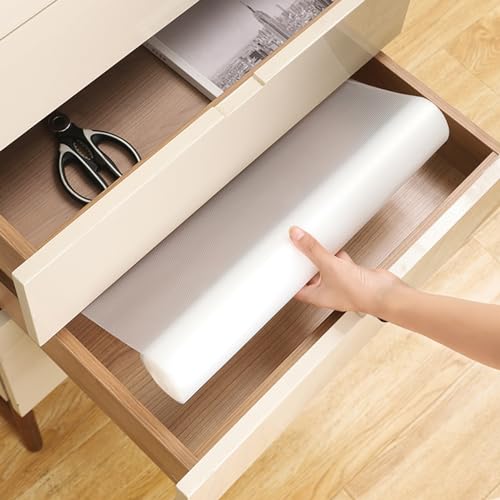 CUKCIC Schubladenmatte 30cm×150cm EVA Schreibtischunterlage Wasserdicht Schubladen Organizer für Schreibtische Kühlschränke Küchen Schuhschrank (Transparent Diamant) von CUKCIC