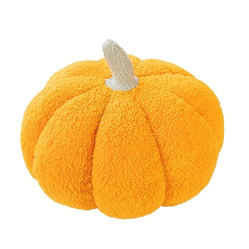 CULASIGN 3D Plüsch Kürbis Kissen, Halloween Kürbis Dekokissen Zierkissen Kopfkissen, Heim Dekoration für Wohnzimmer Schlafzimmer Sofa Auto (Orange,30cm) von CULASIGN