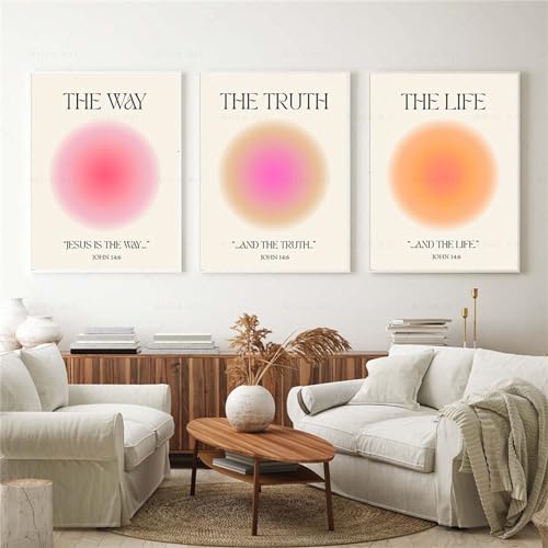 CULASIGN 3er Poster Set, Aura Grain Gradient Aesthetic Leinwand Bilder Wandbilder Wandkunst, Posters Bilderset Y2k Wall Decor Preppy Room Schlafzimmer Wohnzimmer (Stil B, 50 x 70 cm) von CULASIGN