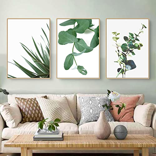 CULASIGN 3er Set Bilder Pflanzen Grüne Blätter Pflanze Botanikbilder Poster Modern Art Grün Posterset Kunstdruck Decor- ohne Rahmen Wohnzimmer Schlafzimmer Esszimmer Wandbild Deko (30x40cm) von CULASIGN