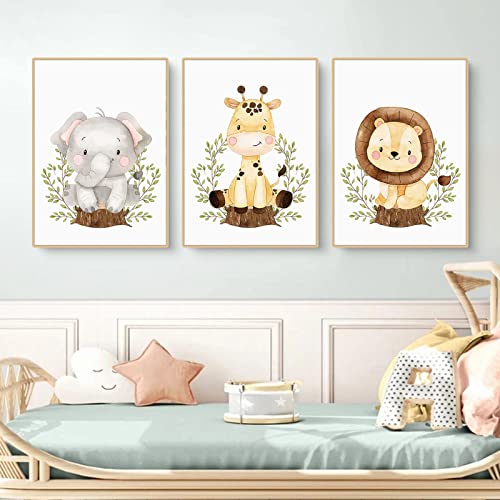 CULASIGN 3er Set Bilder Waldtiere - Poster Kinderzimmer Deko, Wandbilder DIN A4 ohne Bilderrahmen, Tiere Kinderposter Babyzimmer Mädchen und Junge (50x70cm,GHI) von CULASIGN