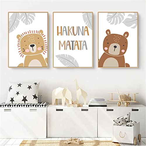 CULASIGN 3er Set Poster Kinderzimmer, Waldtiere Bilder Babyzimmer Deko Junge Mädchen, Tiere Kinderposter Set Wandbilder DIN A4 Kinderbilder ohne Bilderrahmen (CDG,40x50cm) von CULASIGN