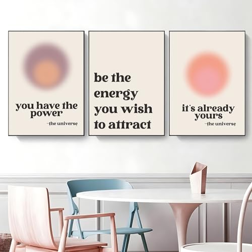 CULASIGN Aura 3er Poster Set, Aesthetic Inspirational Quotes Leinwand Bilder Wandbilder Wandkunst, Posters Bilderset Y2k Wall Decor Schlafzimmer Büro Wohnzimmer (30 x 40 cm,Stil A) von CULASIGN