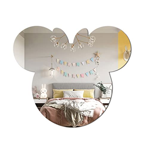 CULASIGN Kinder Tier Acryl Spiegel Aufkleber, DIY Selbstklebende Kaninchen Kätzchen Herz Bär Muster Wandspiegel Aufkleber Deko Spiegel für Kinderzimmer Schminktisch Badzimmer (F) von CULASIGN