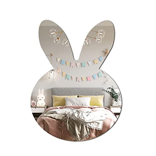 CULASIGN Kinder Tier Acryl Spiegel Aufkleber, DIY Selbstklebende Kaninchen Kätzchen Herz Bär Muster Wandspiegel Aufkleber Deko Spiegel für Kinderzimmer Schminktisch Badzimmer (K) von CULASIGN
