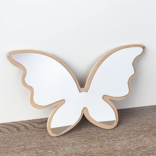CULASIGN Kinderzimmer Spiegel Wandspiegel, 3D Cute Cartoon Stil Acryl Spiegel Aufkleber, Kinder Spiegel mit Holz Wanddekoration für Kinderzimmer Badezimmer (Schmetterling) von CULASIGN