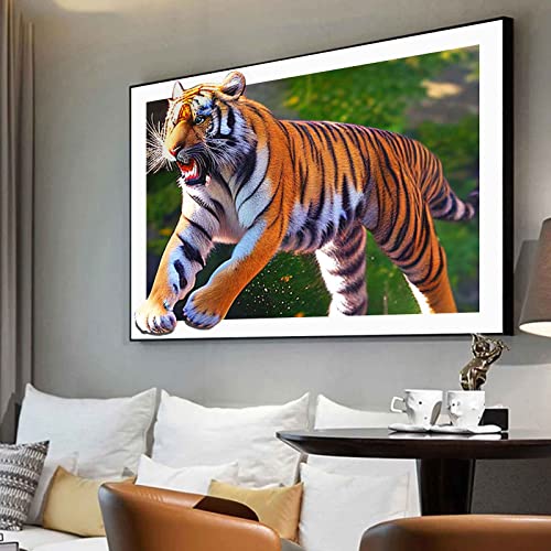 CULASIGN Tiger Diamond Painting Erwachsene, 5D Diamant Painting Bilder Tiger Diamond Painting Kinder DIY Diamant Malerei Set für Wanddekorationn (60x40cm) von CULASIGN